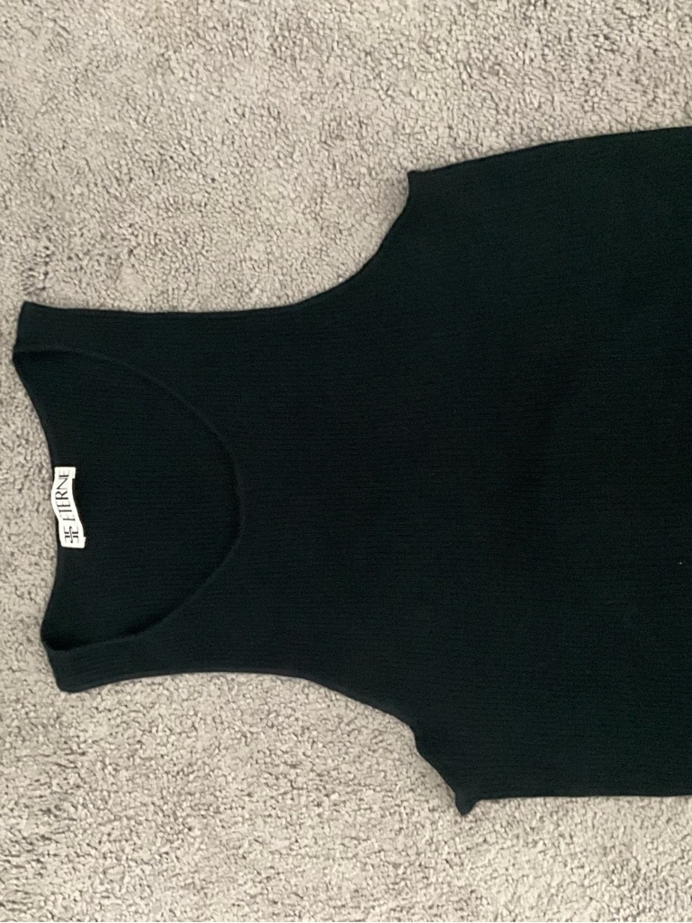 Eterne Black Ribbed CASHMERE Tank